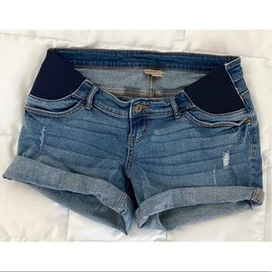 Indigo Blue Denim Maternity Shorts